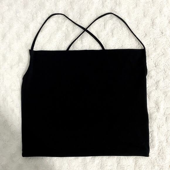 NEW Abercrombie & Fitch Black Soft A&F Collection Criss Cross Cropped Tank S - Picture 1 of 5
